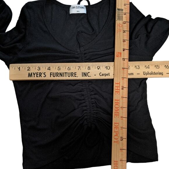 LNA clothing Ruched Rib knit Top small - Picture 3 of 8